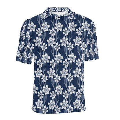 Daffodils Pattern Print Design DF09 Men Polo Shirt