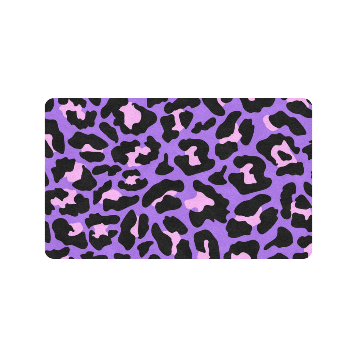 Cheetah Purple Neon Print Pattern Rubber Doormat