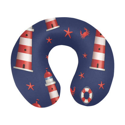 Nautical Pattern Print Design A03 U-Shaped Travel Neck Pillow