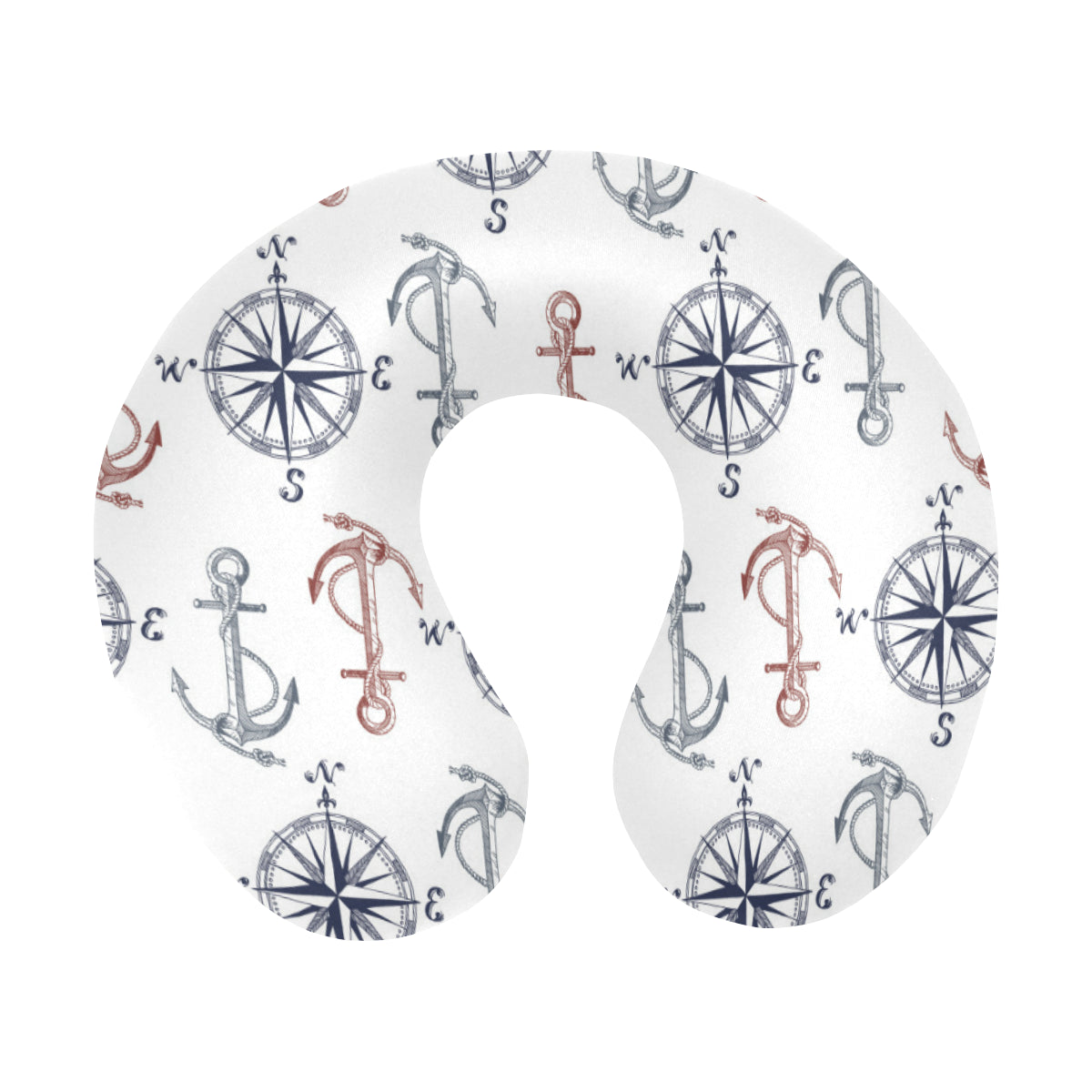 Anchor Pattern Print Design 06 U-Shaped Travel Neck Pillow