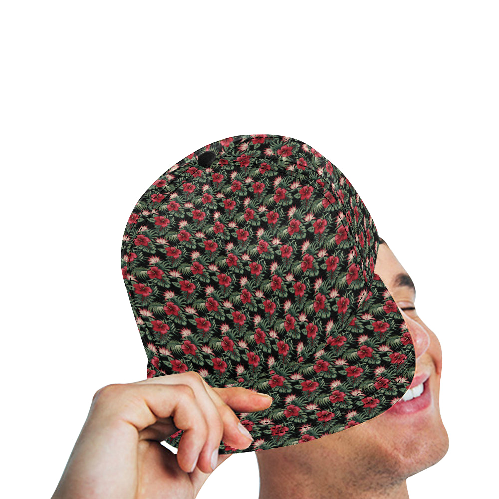 Flower Hawaiian Red Hibiscus Design Print Snapback Cap