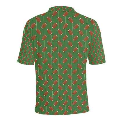 American Football on Field Themed Men Polo Shirt