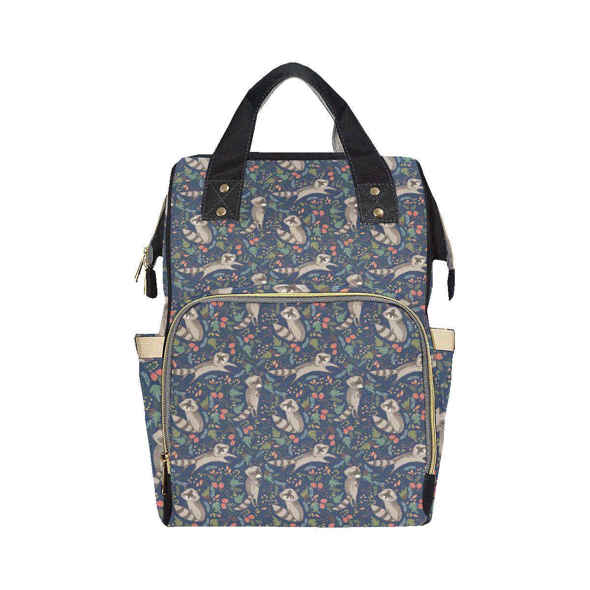 Raccoon Pattern Print Design A02 Diaper Bag Backpack