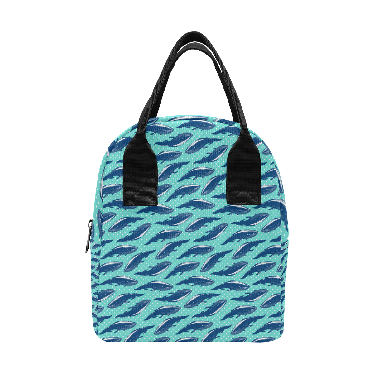 Whale Polka Dot Design Themed Print Insulated Lunch Bag