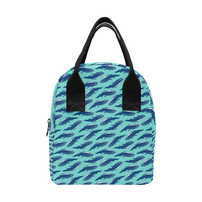 Whale Polka Dot Design Themed Print Insulated Lunch Bag