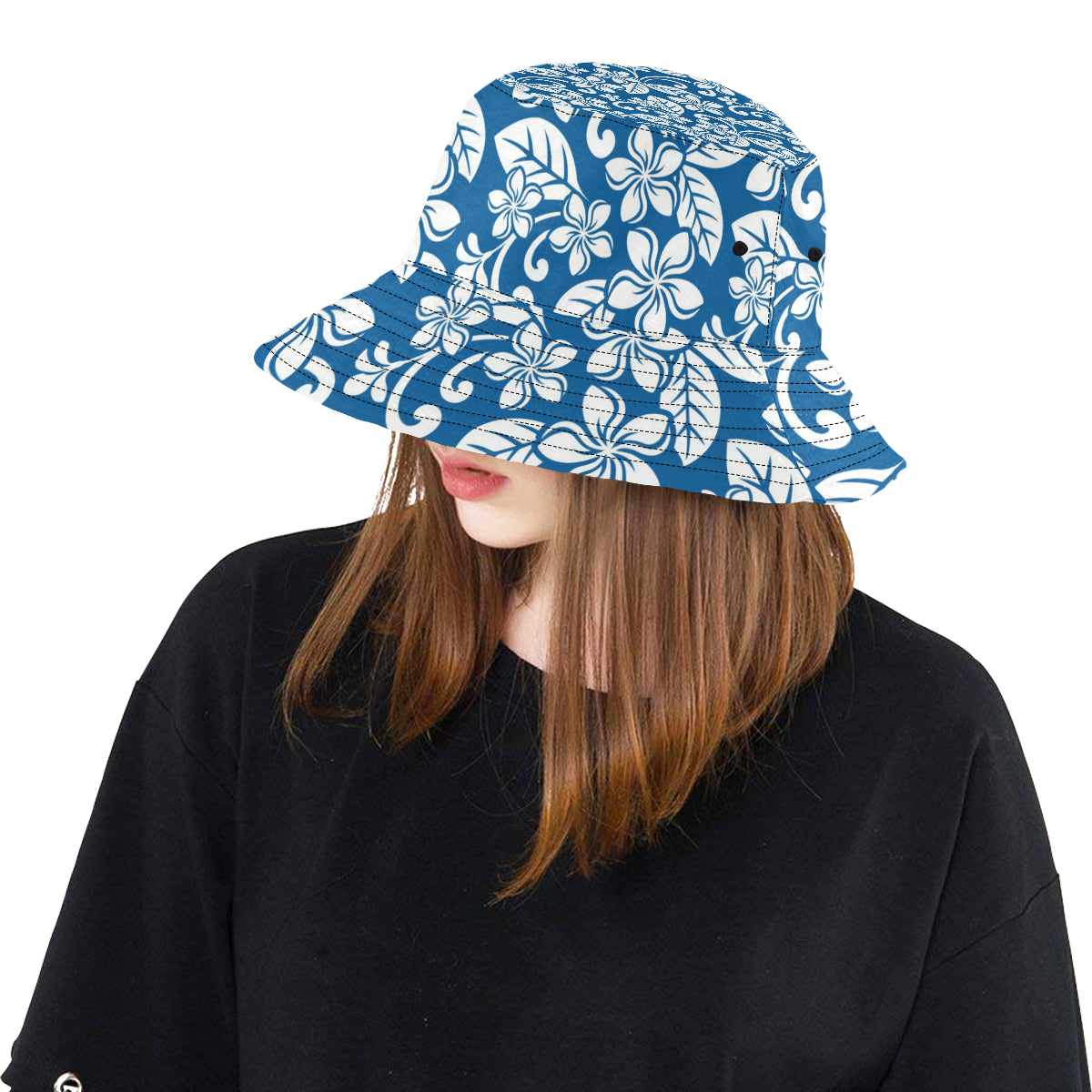 Plumeria Pattern Print Design PM013 Unisex Bucket Hat