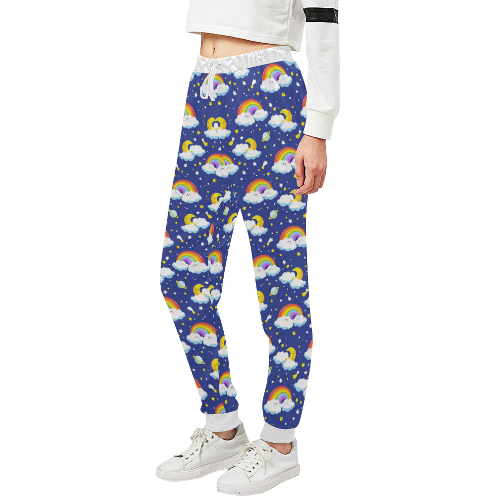 Rainbow Space Design Print Unisex Sweatpants