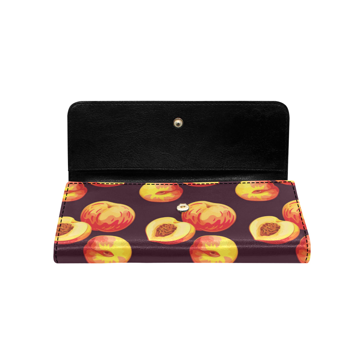Peach Pattern Print Design A04 Women's Trifold Wallet