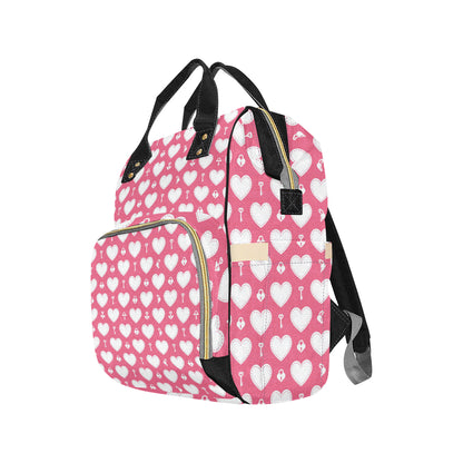 Heart Key Pattern Print Design HE09 Diaper Bag Backpack