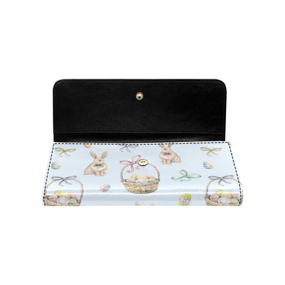 Rabbit Easter Eggs Pattern Print Design 03 Women's Trifold Wallet