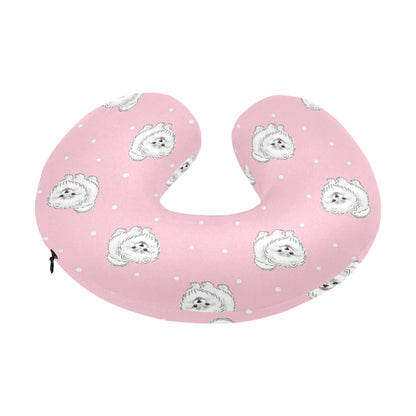 Pomeranians Pattern Print Design A02 U-Shaped Travel Neck Pillow