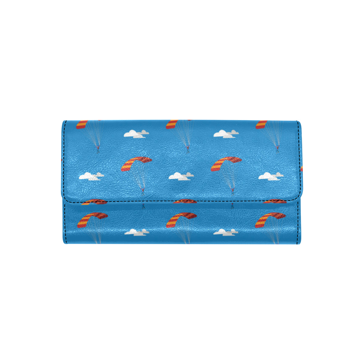 Skydiving Pattern Print Design 02 Women's Trifold Wallet