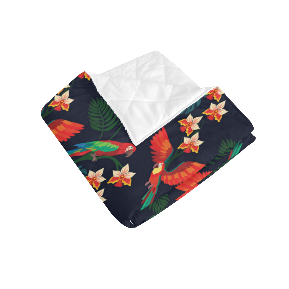 Macaw Pattern Print Design 02 Premium Quilt