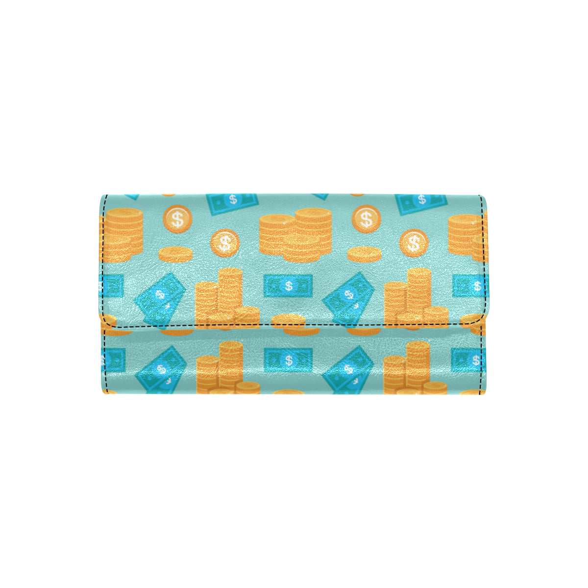 Money Pattern Print Design 03 Women's Trifold Wallet