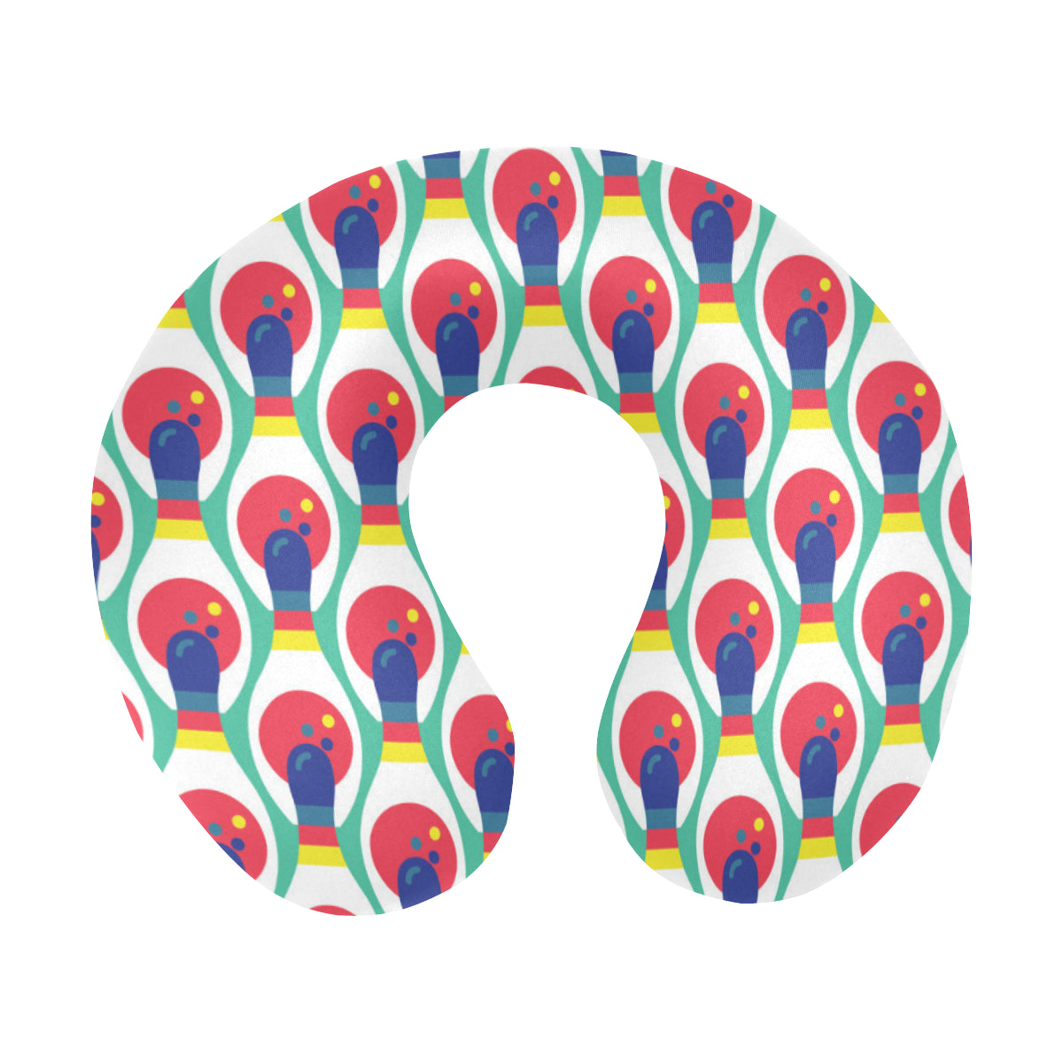 Bowling Pattern Print Design 05 U-Shaped Travel Neck Pillow