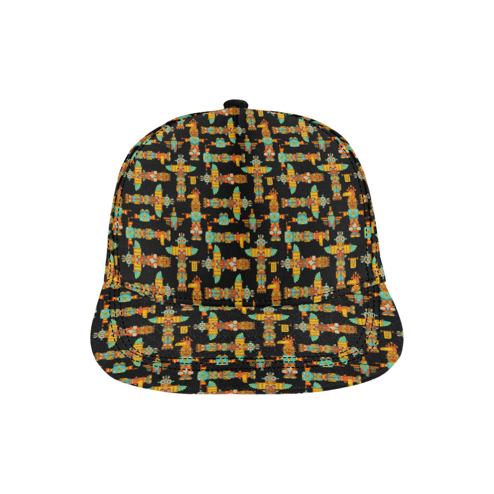Totem Pole Cartoon Print Snapback Cap