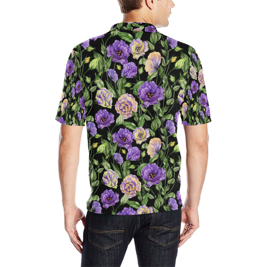 Lisianthus Pattern Print Design LT02 Men Polo Shirt