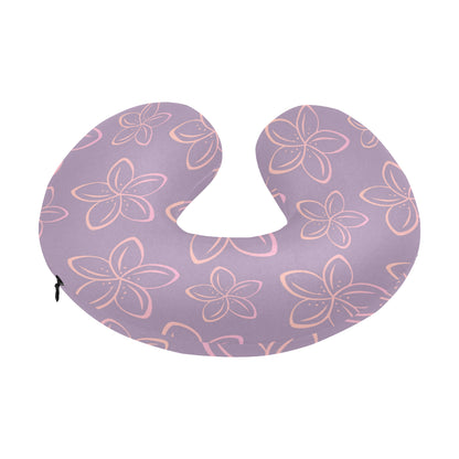 Plumeria Pattern Print Design A01 U-Shaped Travel Neck Pillow
