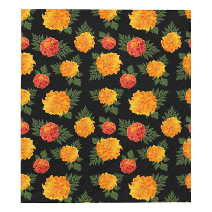 Marigold Pattern Print Design MR05 Premium Quilt
