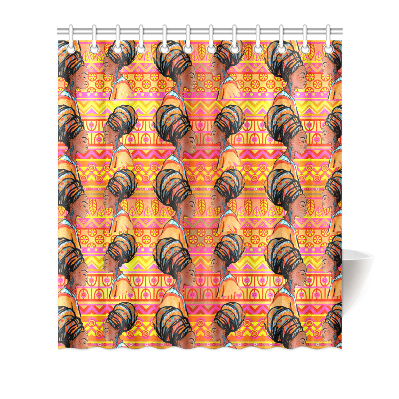African Girl Aztec Shower Curtain
