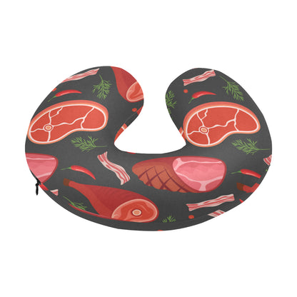 Meat Pattern Print Design 03 U-Shaped Travel Neck Pillow