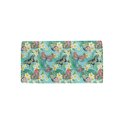 Butterfly Pattern Print Design 09 Women's Trifold Wallet