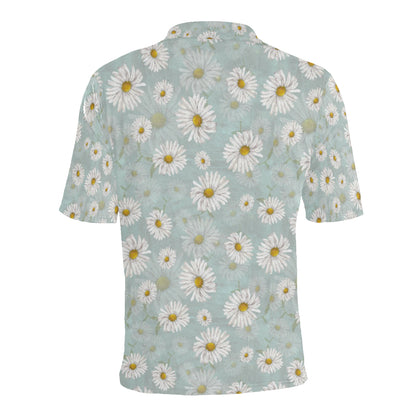 Daisy Pattern Print Design DS012 Men Polo Shirt