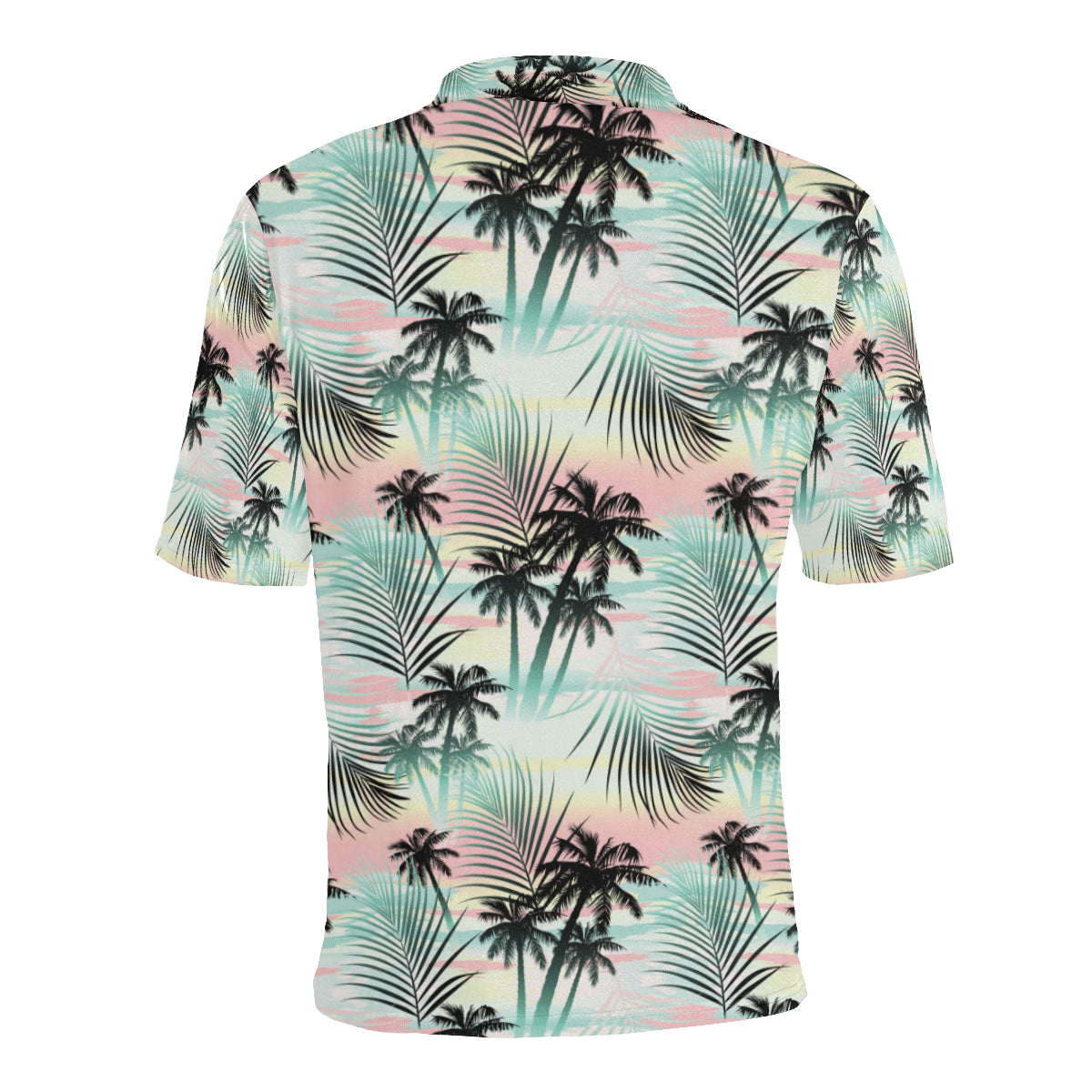 Palm Tree Pattern Print Design A03 Men Polo Shirt