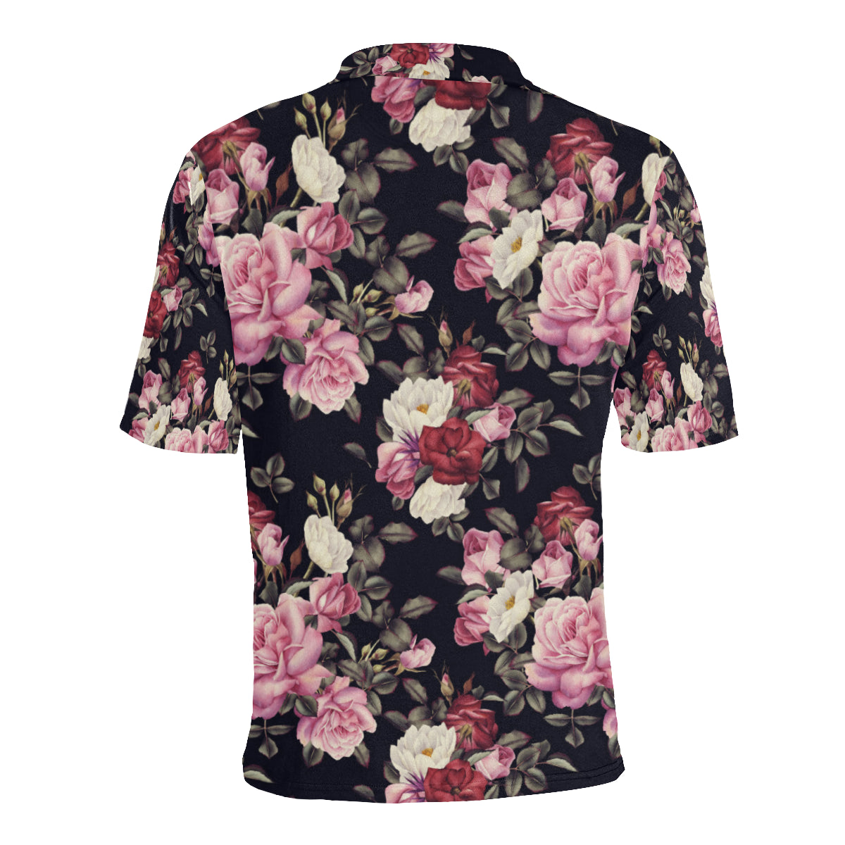 Rose Pattern Men Polo Shirt