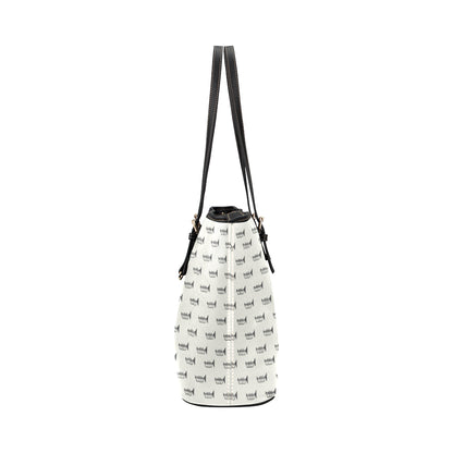Trumpet Pattern Themed Print Leather Tote Bag