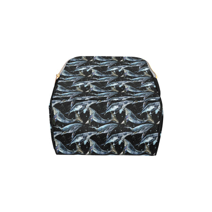 Humpback Whale Pattern Print Design 01 Diaper Bag Backpack