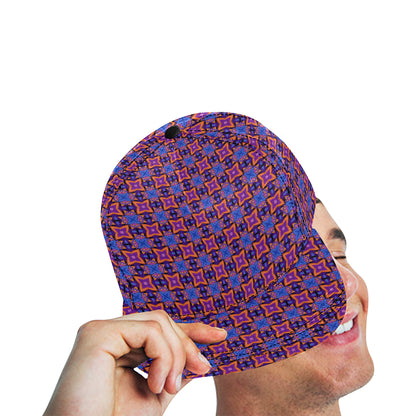 kaleidoscope Purple Orange Print Design Snapback Cap
