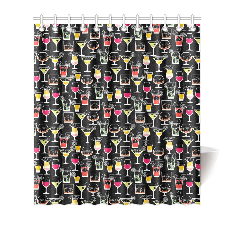 Cocktail Pattern Print Design 01 Shower Curtain