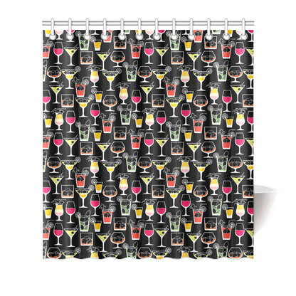 Cocktail Pattern Print Design 01 Shower Curtain