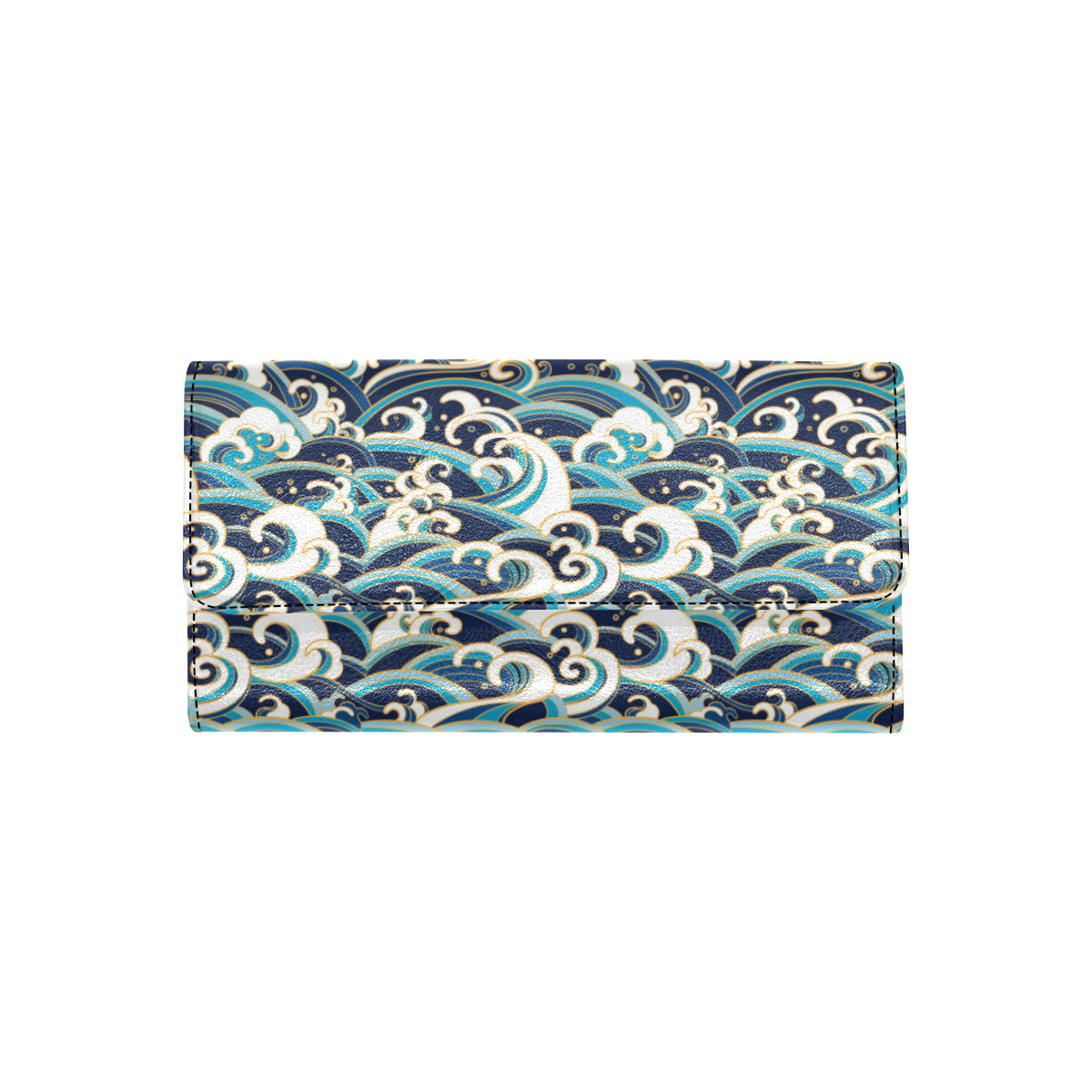 Surf Wave Pattern Women's Trifold Wallet