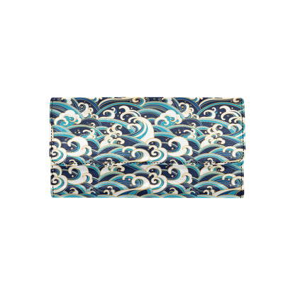 Surf Wave Pattern Women's Trifold Wallet