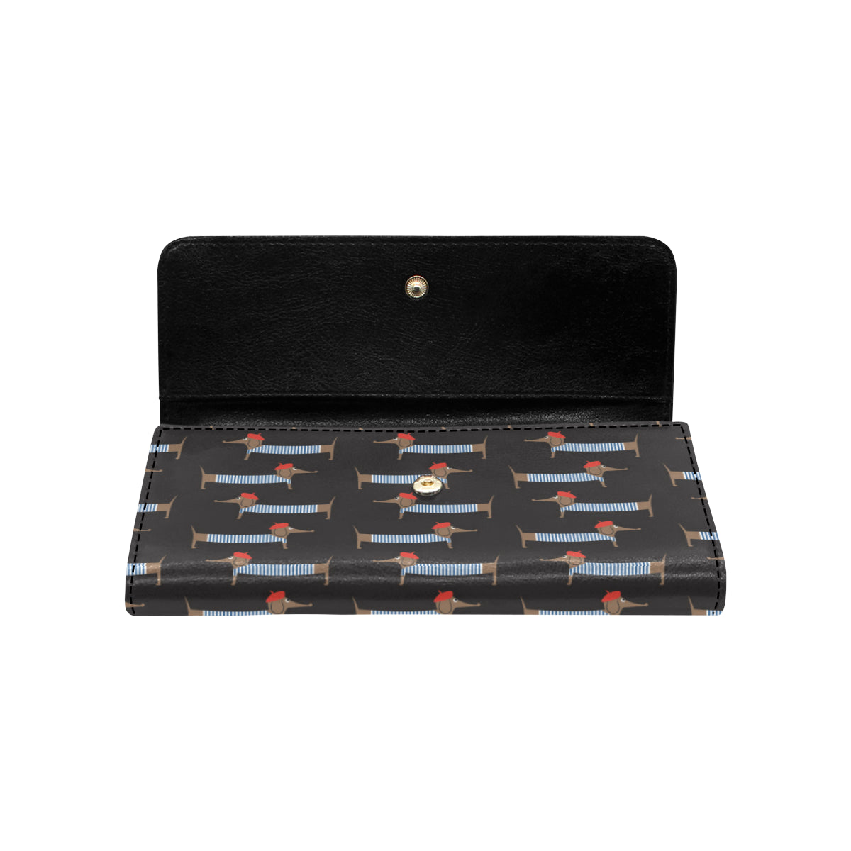 Dachshund Pattern Print Design 04 Women's Trifold Wallet