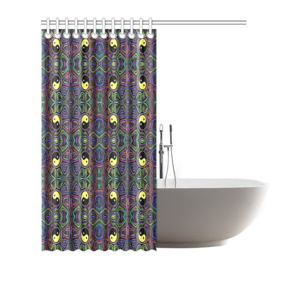 Yin Yang Neon Color Design Print Shower Curtain