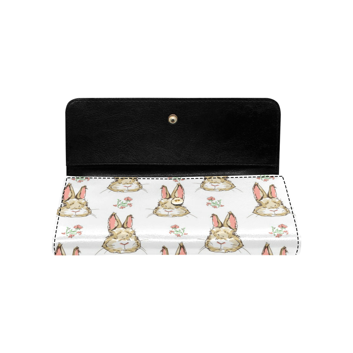 Rabbit Pattern Print Design RB09 Women's Trifold Wallet