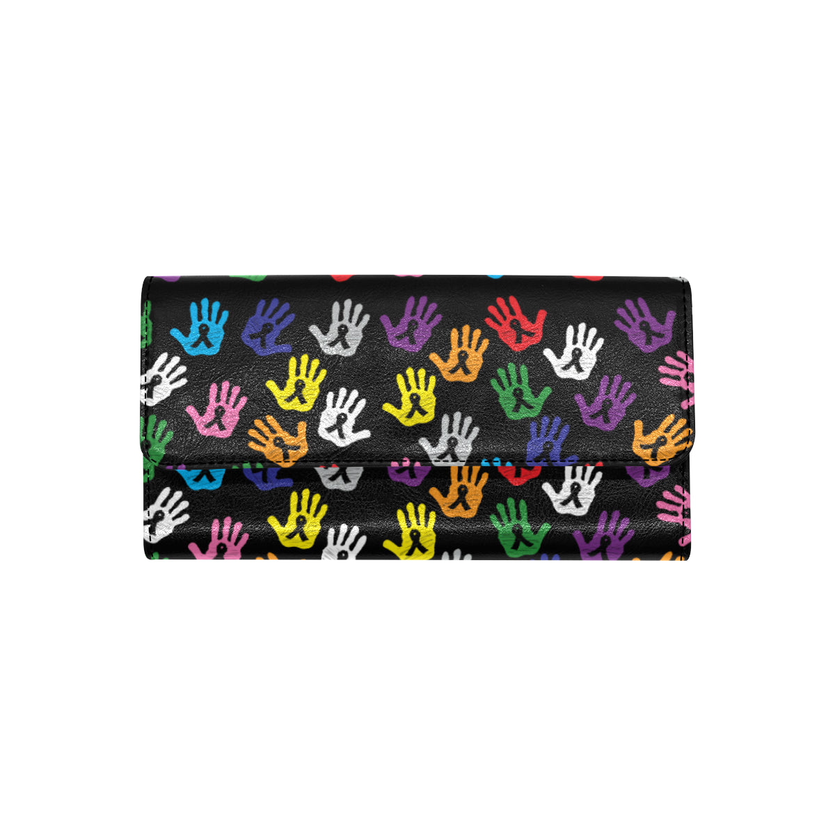 Cancer Awareness Pattern Print Design 04 Women's Trifold Wallet