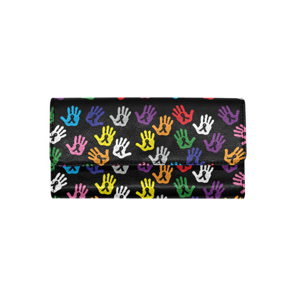 Cancer Awareness Pattern Print Design 04 Women's Trifold Wallet