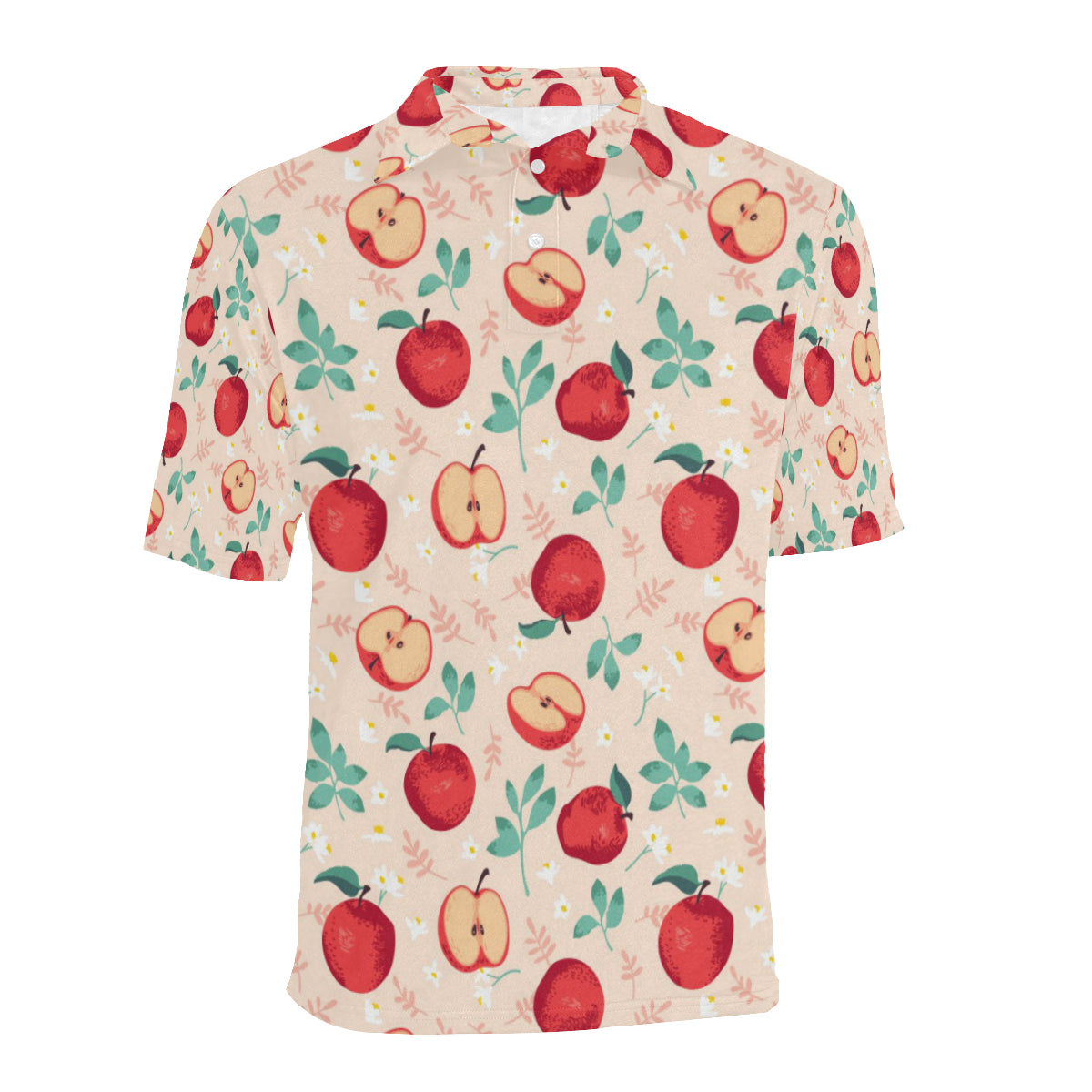 Apple Pattern Print Design AP06 Men Polo Shirt