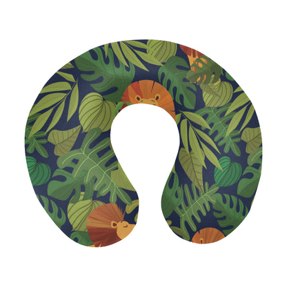 Lion Jungle Pattern Print Design 05 U-Shaped Travel Neck Pillow