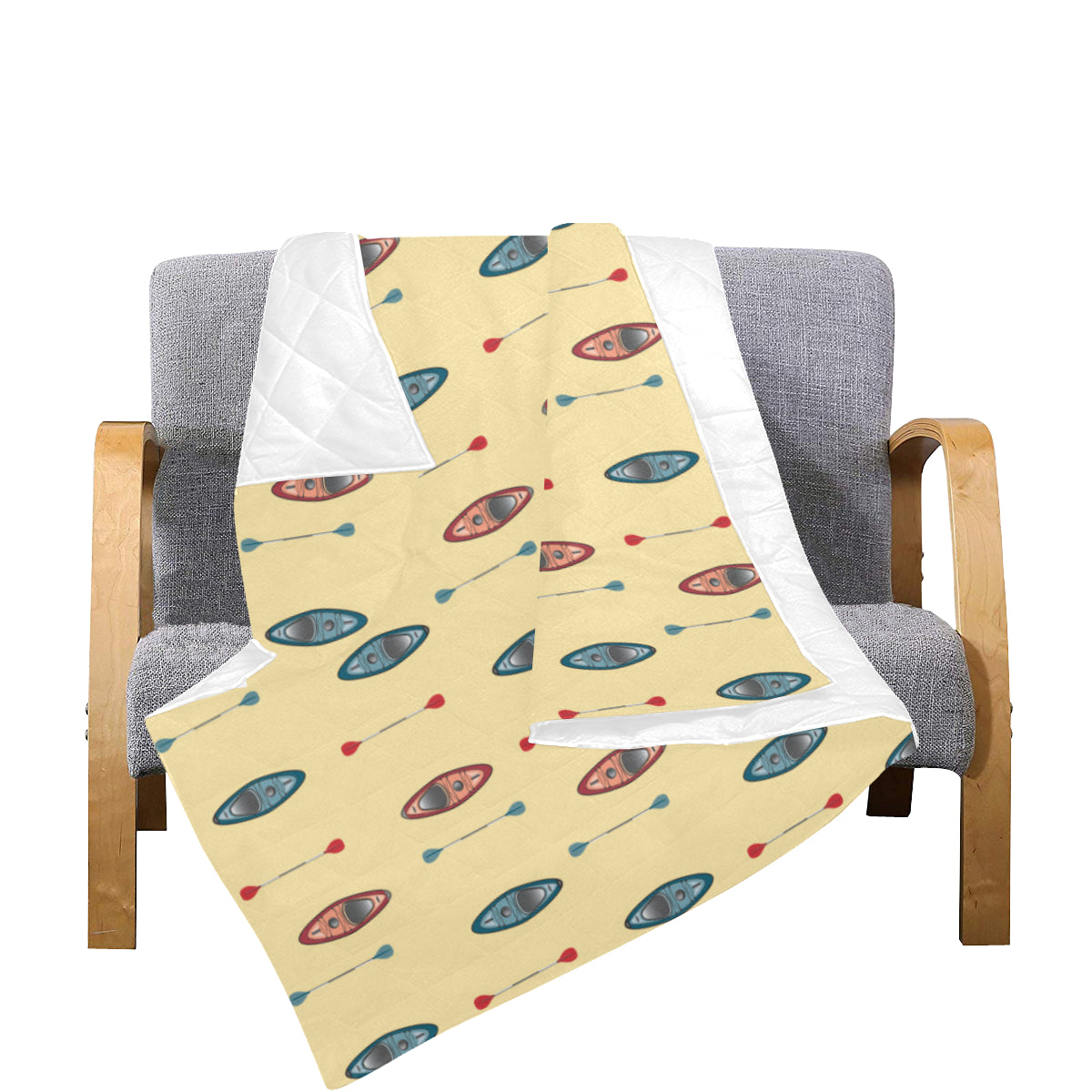 Kayak Pattern Print Design 02 Premium Quilt
