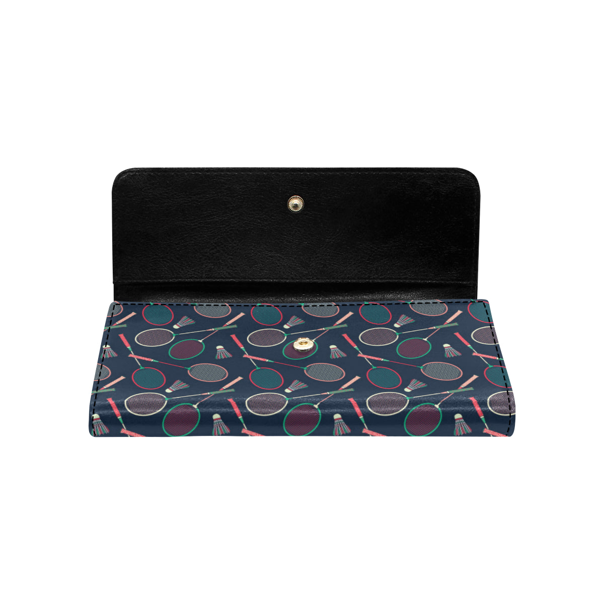 Badminton Pattern Print Design 03 Women's Trifold Wallet