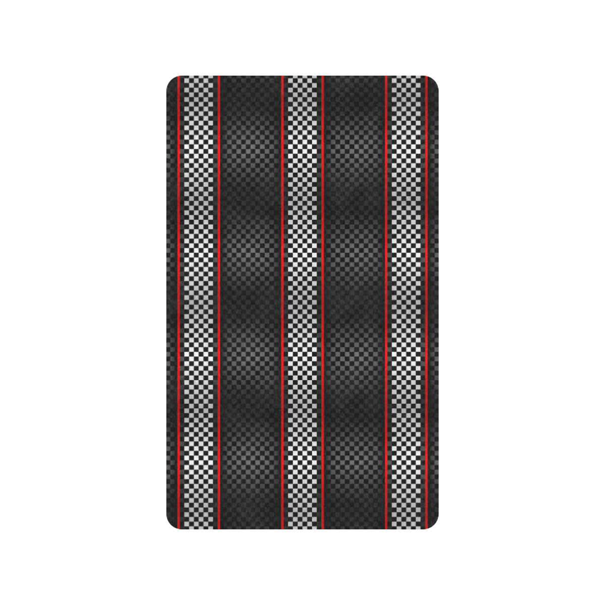 Checkered Flag Red Line Style Rubber Doormat
