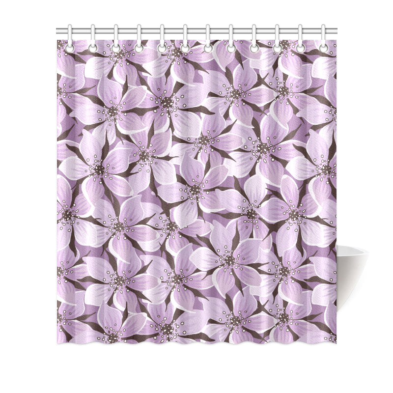 Lilac Pattern Print Design 01 Shower Curtain