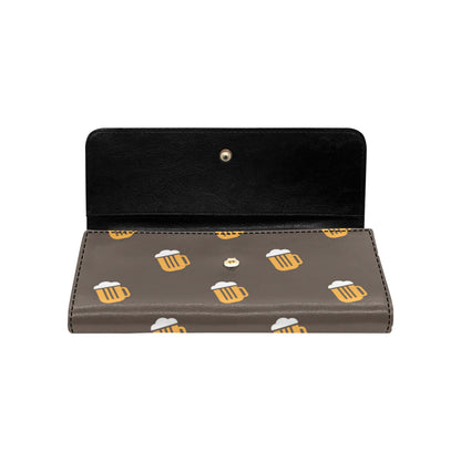 Beer Pattern Print Design 01 Women's Trifold Wallet
