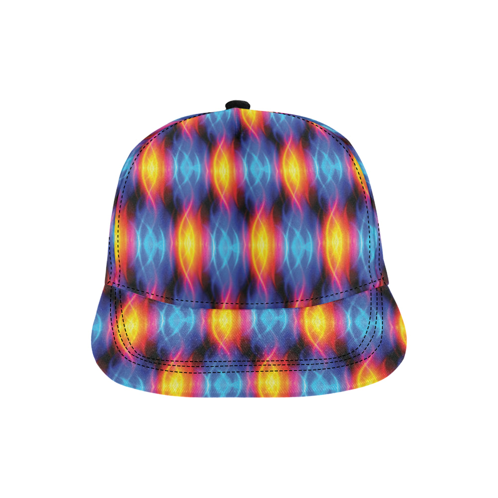 Flame Fire Blue Design Print Snapback Cap