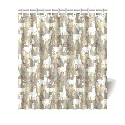 Alpaca Pattern Print Design 01 Shower Curtain